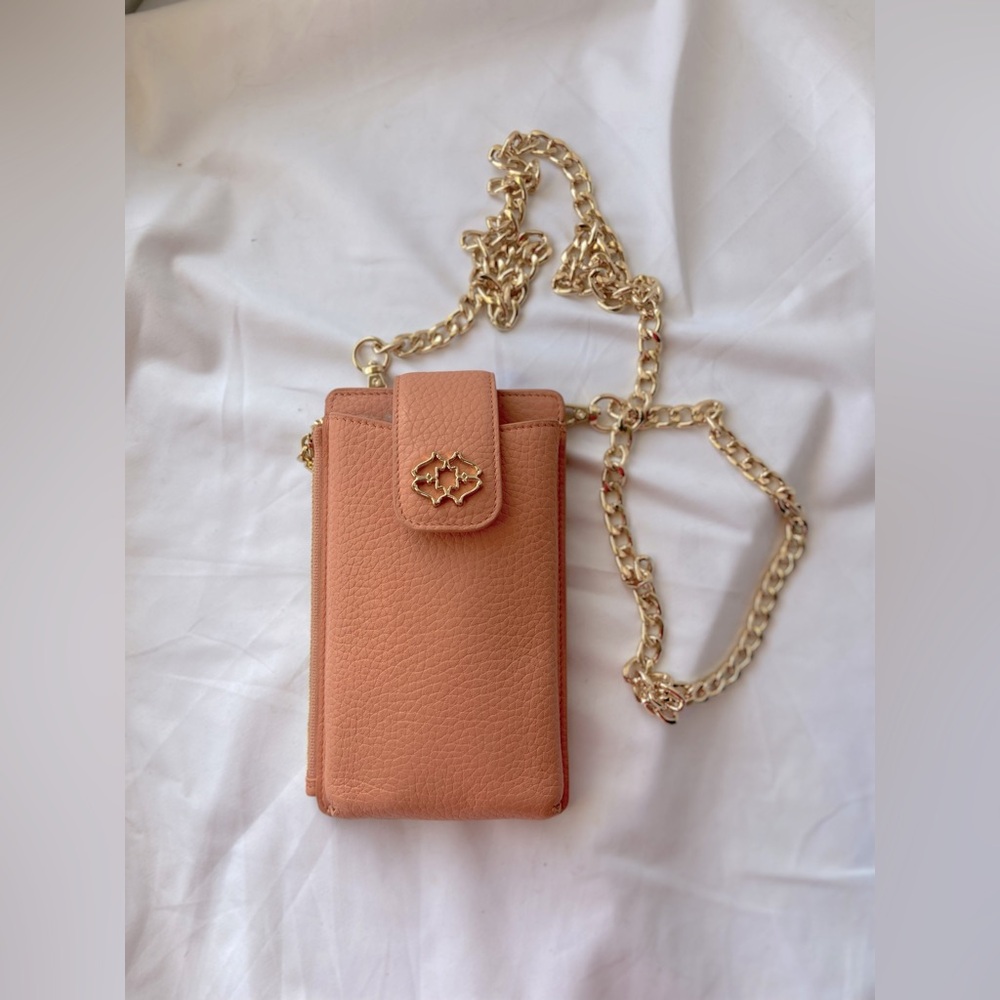 Radley London Peach Crossbody Phone Bag with Gold Chain